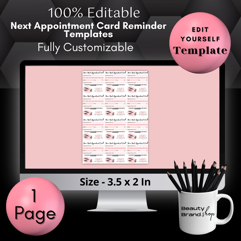 Printable Next Appointment Cards, Editable Appointment Reminder Cards ...