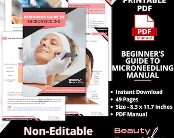 Beginner's Guide to Microneedling Manual, Microneedling PDF Printable Course Training Manual, Beauty Manual, Skin needling Guide