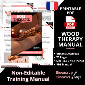 FRENCH Version- Wood Therapy PDF Manual, Lymphatic Drainage Tutorial, Wood Therapy Techniques, Cellulite, Body Contouring, Beauty Treatments