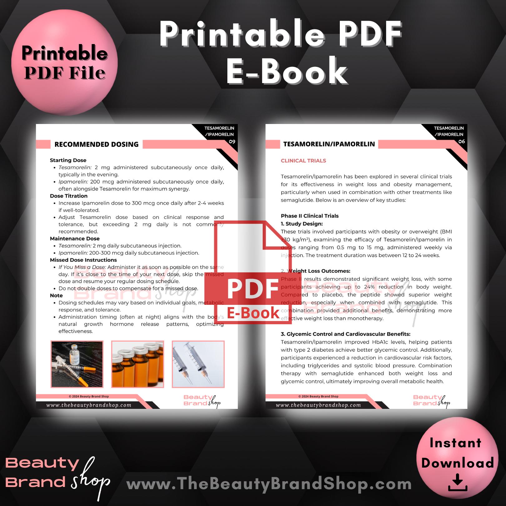 Tesamorelin / Ipamorelin E-book, Peptide Therapy E-book, Pentapeptide  Ipamorelin E-book, Peptide Benefits E-book, Self Care,medspa, Wellness
