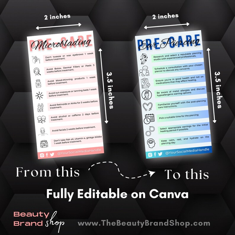 Microblading Precare Microblading Precare and Aftercare Templates, Microblading Aftercare ...