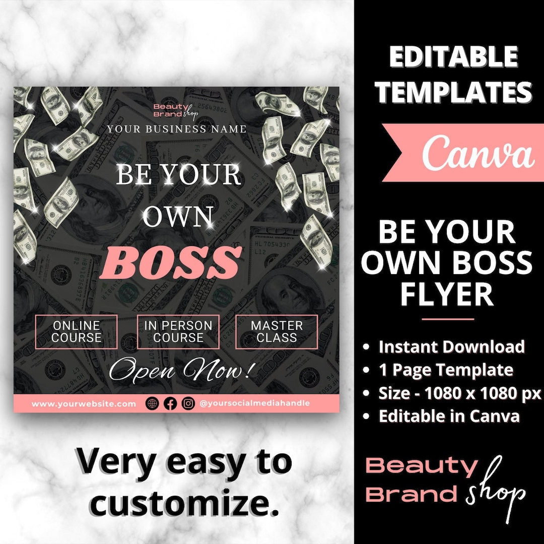 Be Your Own Boss Flyer, DIY Lash Training Flyers, Become Your Own Boss ...