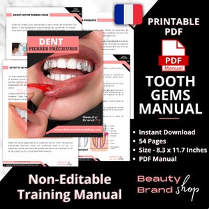 FRENCH Tooth Gems Manual, Tooth Gems Printable Manual, Teeth Jewel, Tooth Gems Flyers, Tooth Gems Course, Tooth Gems, Tooth Gems Designs