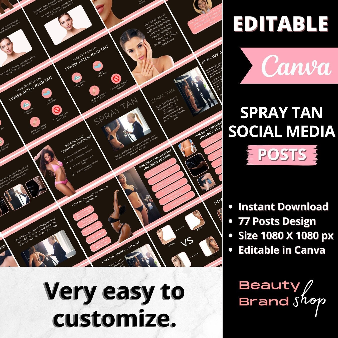 Spray Tan Posts Spray Tan Social Media Posts Templates, Spray Tanning Instagram Posts ...