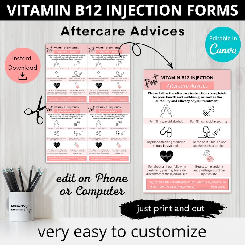 Vitamin B12 Injection Forms, Vitamin B12 Injection Consent Form, B12 ...