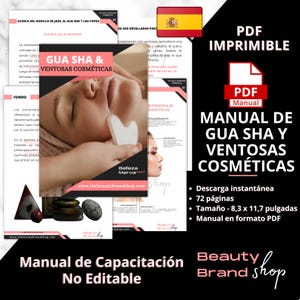 Manual de Gua Sha y Ventosas Cosmeticas, Gua Sha & Cosmetic Cupping Manual, Cosmetic Aesthetics Training Course, Spanish PDF Training Manual