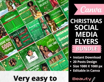 Christmas Flyer Bundle, Christmas Social Media Template, Boutique Flyer, Holiday Instagram Posts, Winter Holiday Season Flyer, December Sale