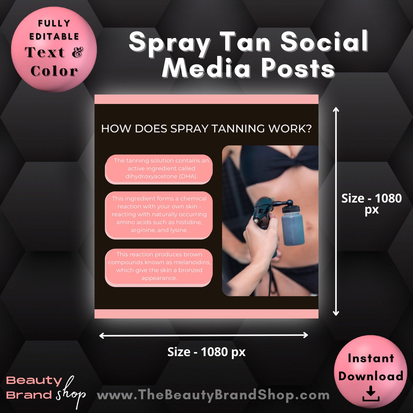 Spray Tan Posts Spray Tan Social Media Posts Templates, Spray Tanning Instagram Posts ...