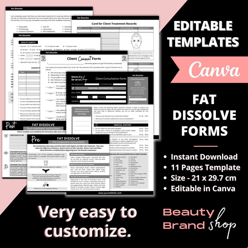 Fat Example Template Fat Dissolving Forms, Fat Dissolve Forms, Consent Form, Consultation ...