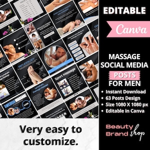 Men&#39;s Massage Social Media Posts, Massage Therapist Instagram Posts, Massage Therapy, Spa Instagram Posts, Massage Therapy Social Media
