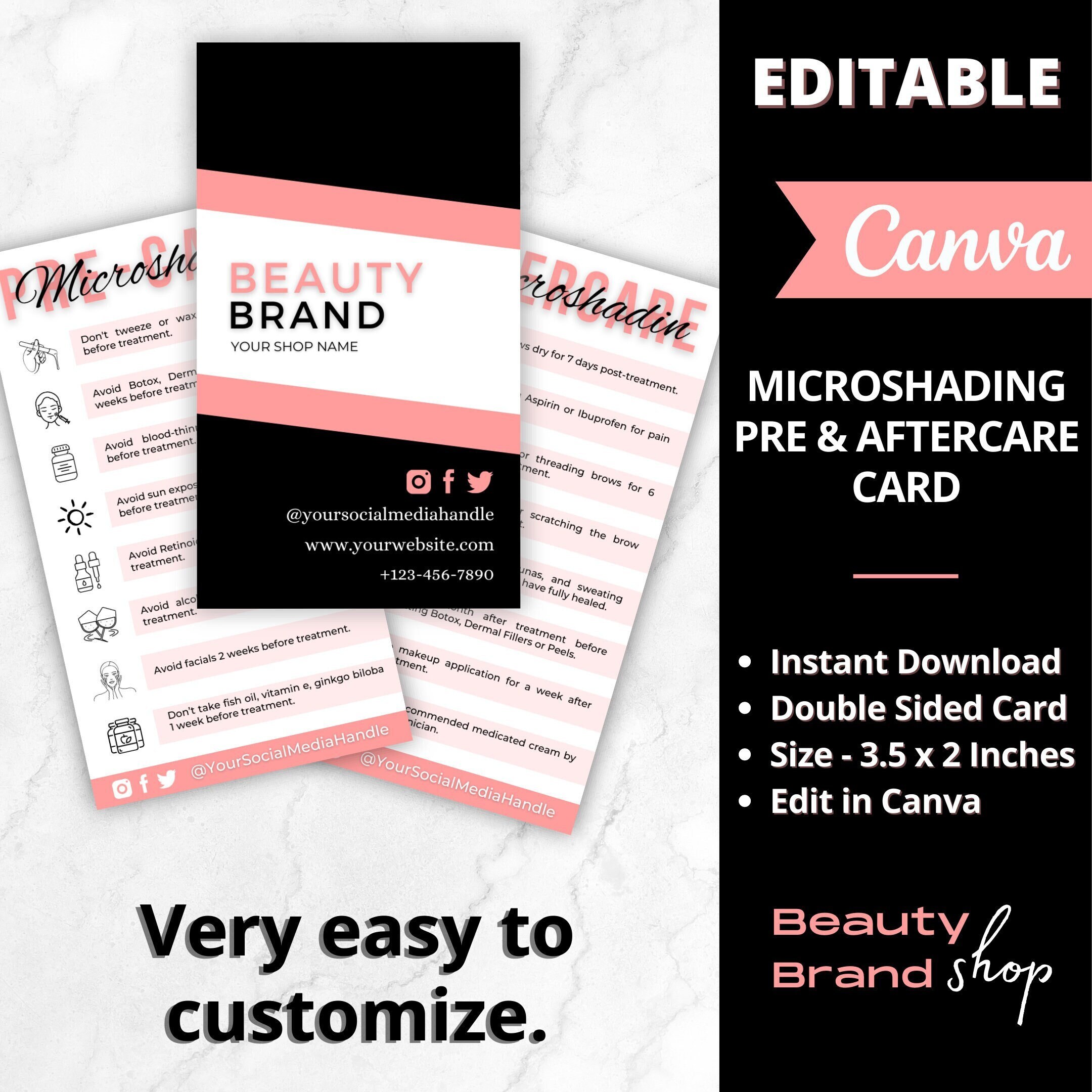 Microblading Precare Microshading Precare and Aftercare Templates, Microshading Aftercare ...