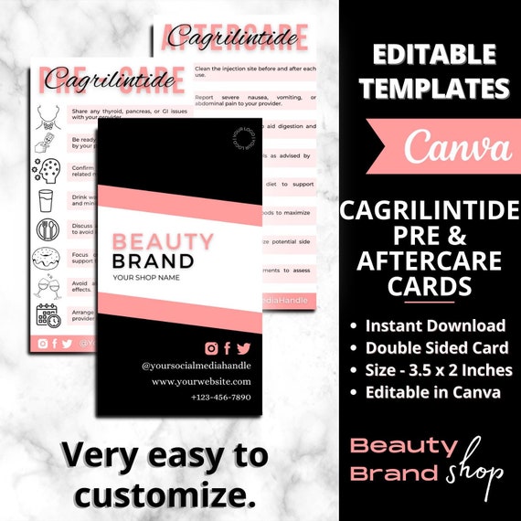 cagrilintide and tirzepatide Cagrilintide Pre- and Aftercare Cards, Weight Loss Business, Fat Loss  Injection Care Cards, Obesity and Type 2 Diabetes Treatment Care Cards