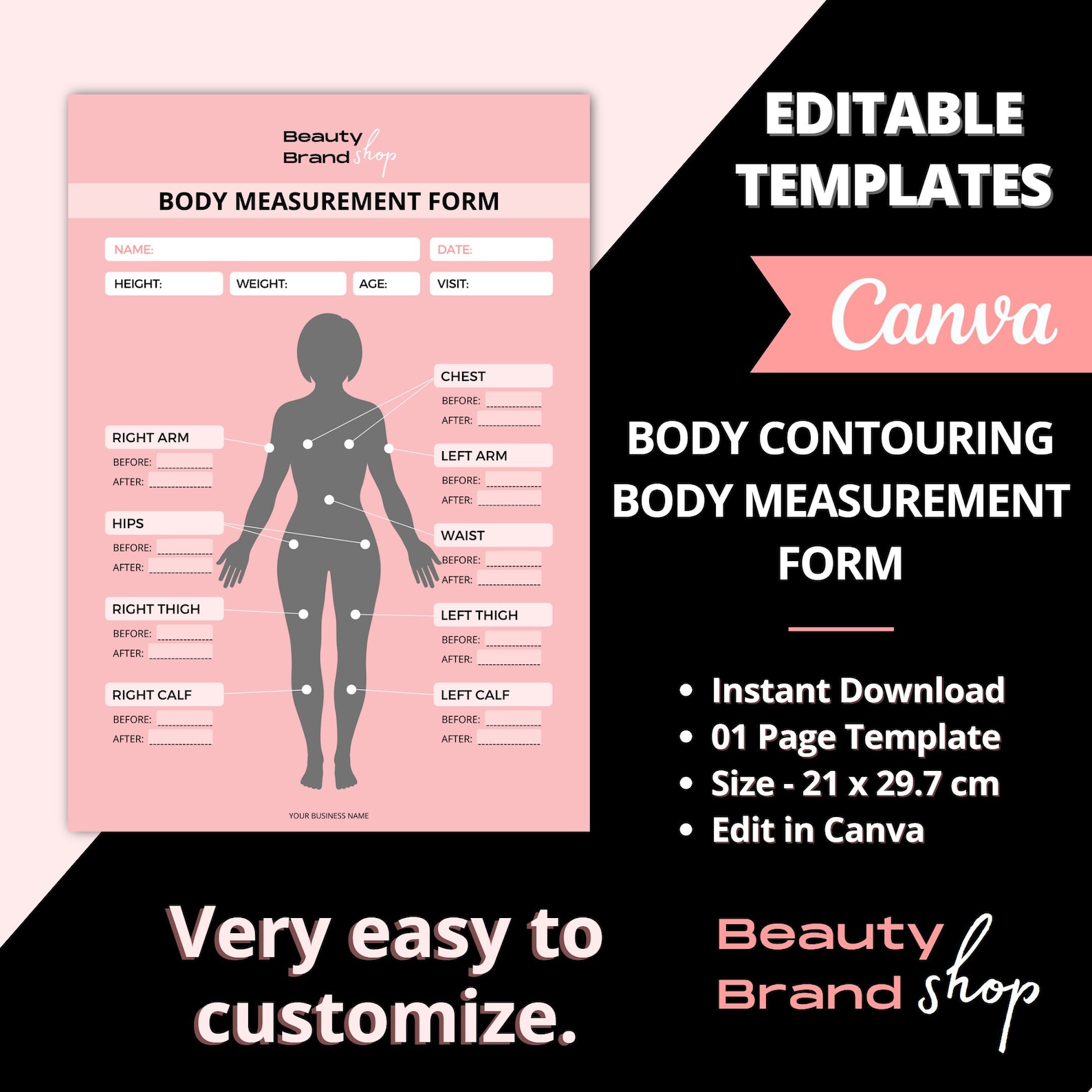 Body Contouring Body Measurement Form, Body Sculpting Consent Form ...