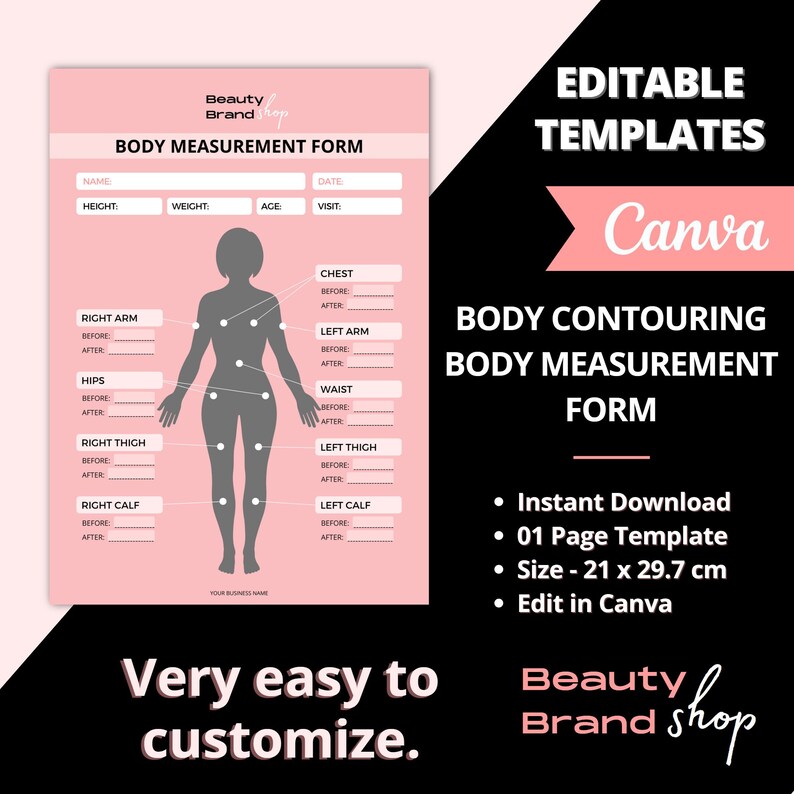Body Contouring Body Measurement Form, Body Sculpting Consent Form ...