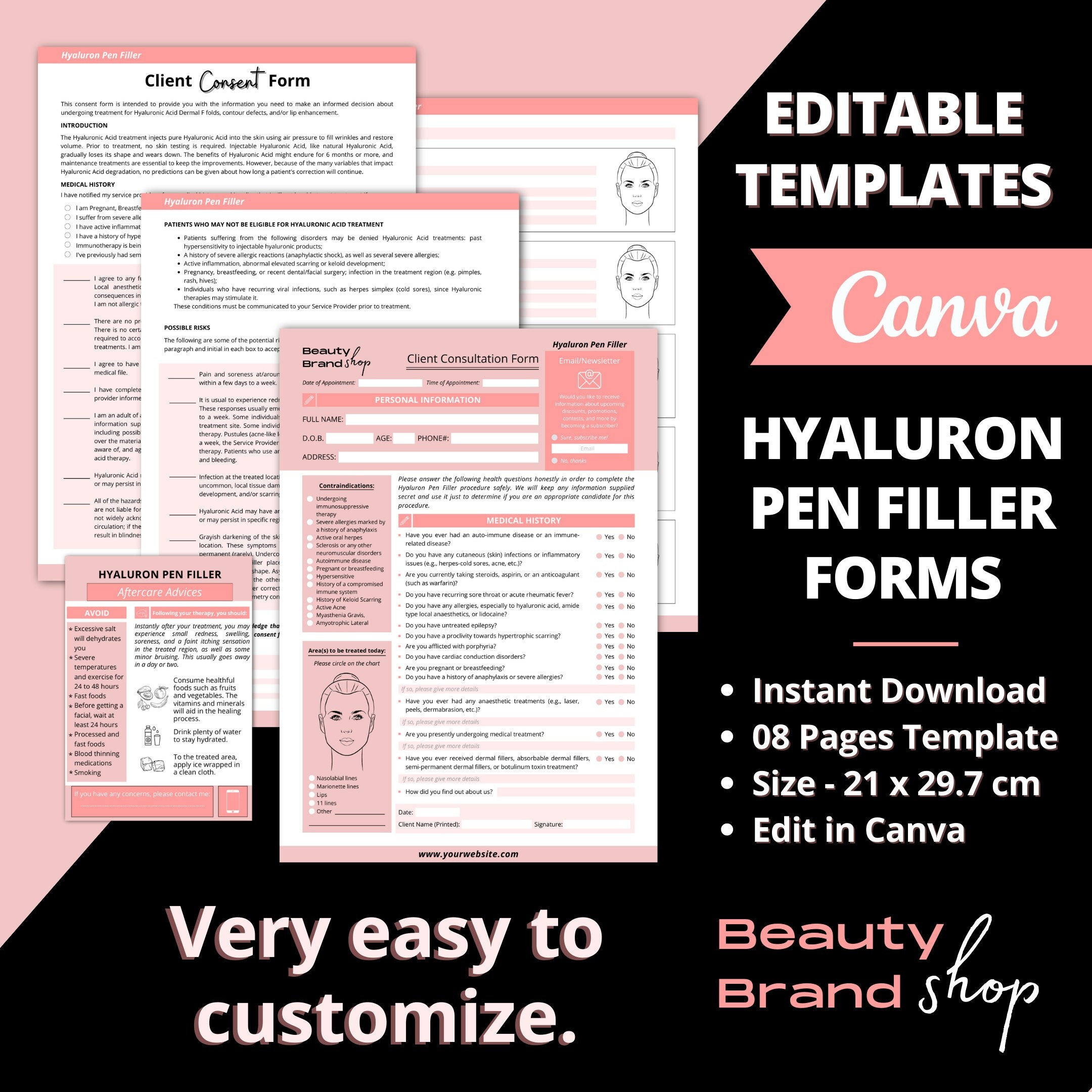 Editable Hyaluron Pen Filler Forms Hyaluronic Pen Filler