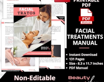 Spanish Version - Facial Treatments Manual, Skin Treatments Training Manual,  Facial Guides, Beauty Training Resources, Facial PDF Manual