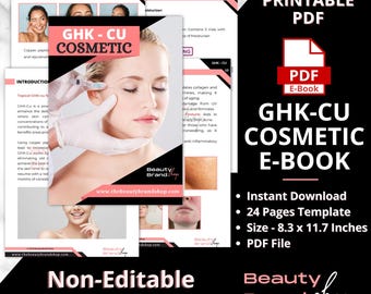 GHK-cu Cosmetic E-Book, Facial Skincare e-Book, Anti-aging E-Book, GHK-Cu _Copper Peptide Cosmetic e-Book, Ghk-cu Skincare and Beauty e-Book