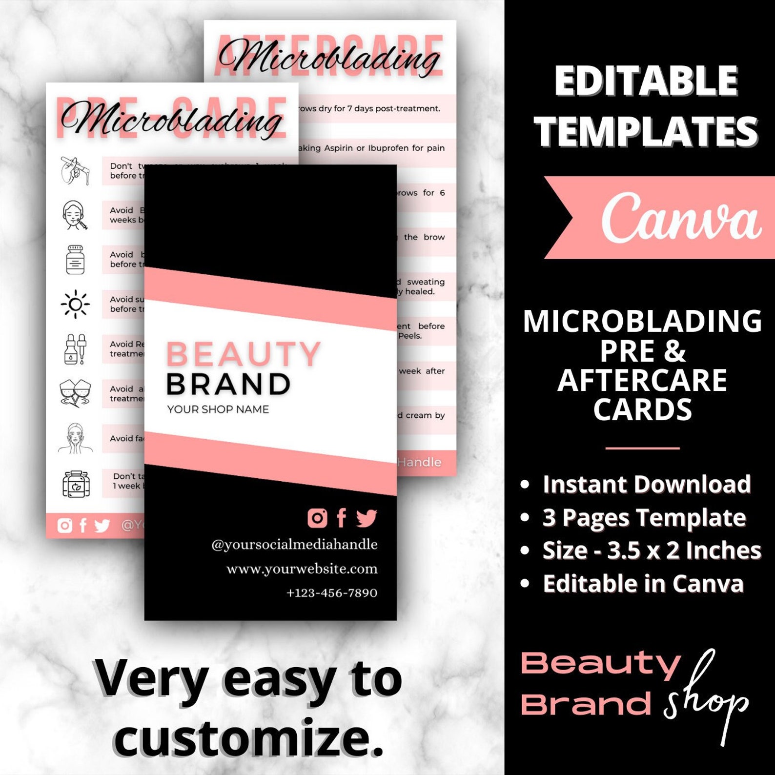 Microblading Precare Microblading Precare and Aftercare Templates, Microblading Aftercare ...