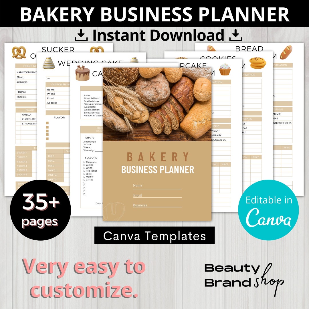 Bakery Business Planner Bakery Journal Bakery Content Etsy