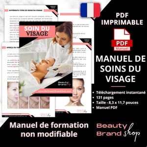 Manuel De Soins Du Visage, Facial Treatments Manual (FRENCH), Skin Treatments Training Manual,  Facial Guides, Beauty Training Resources