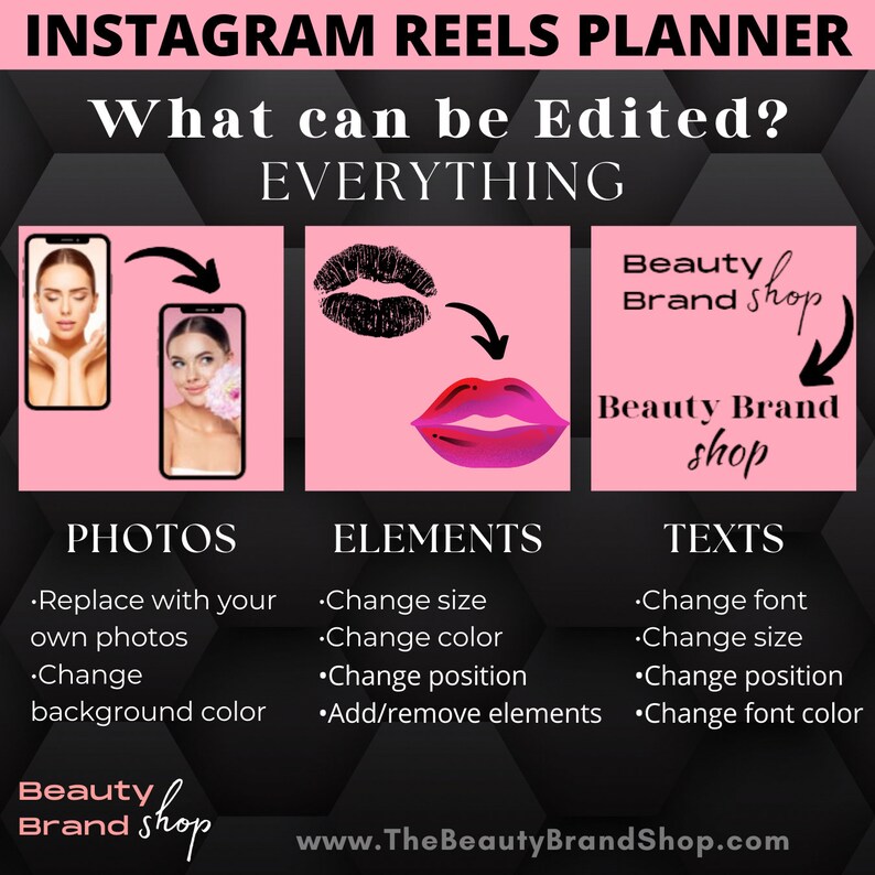 Ig Reel Rtext Layout Instagram Reel Content Planner, Instagram Reels Planner Template ...