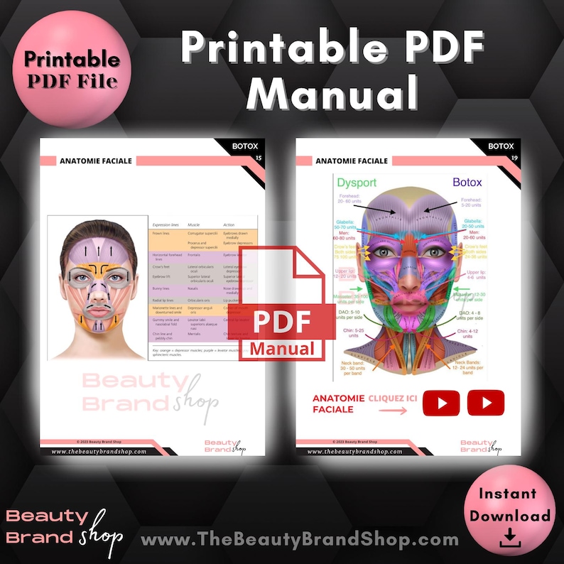 Botox Tutorial French DIY Treatment Botox Manual, Cosmetic Aesthetics Training ...