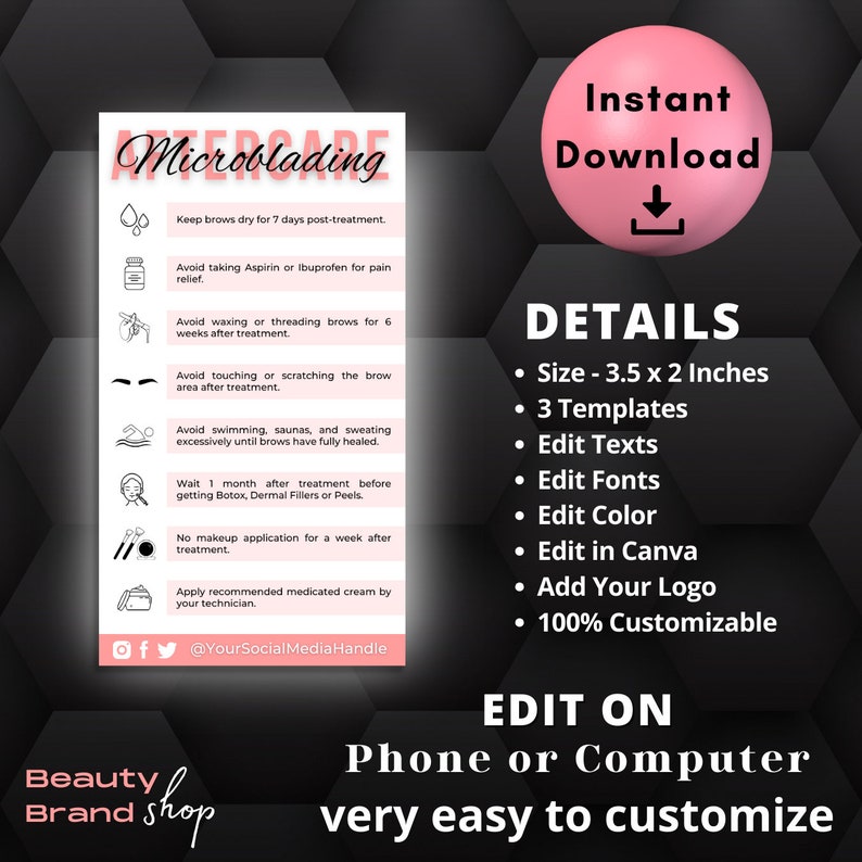 Microblading Precare Microblading Precare and Aftercare Templates, Microblading Aftercare ...