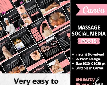 Massage Social Media Posts, Massage Instagram Template, Massage Therapist Social Media Posts, Massage Therapy Instagram, Spa Instagram Posts