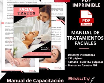 Manual de Tratamientos Faciales, Facial Treatments Manual(SPANISH), Skin Treatments Training Manual,  Facial Guide, Beauty Training Resource