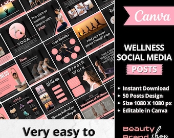 Wellness Social Media Posts, Health and Wellness Instagram Posts Templates, Healthy lifestyle Posts, Health Wellness Social Media Templates