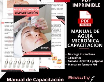 Microneedling Manual-SPANISH Version, Beauty Manual, Skin needling Guide, Collagen Induction Therapy, Microneedling Process Printable Manual