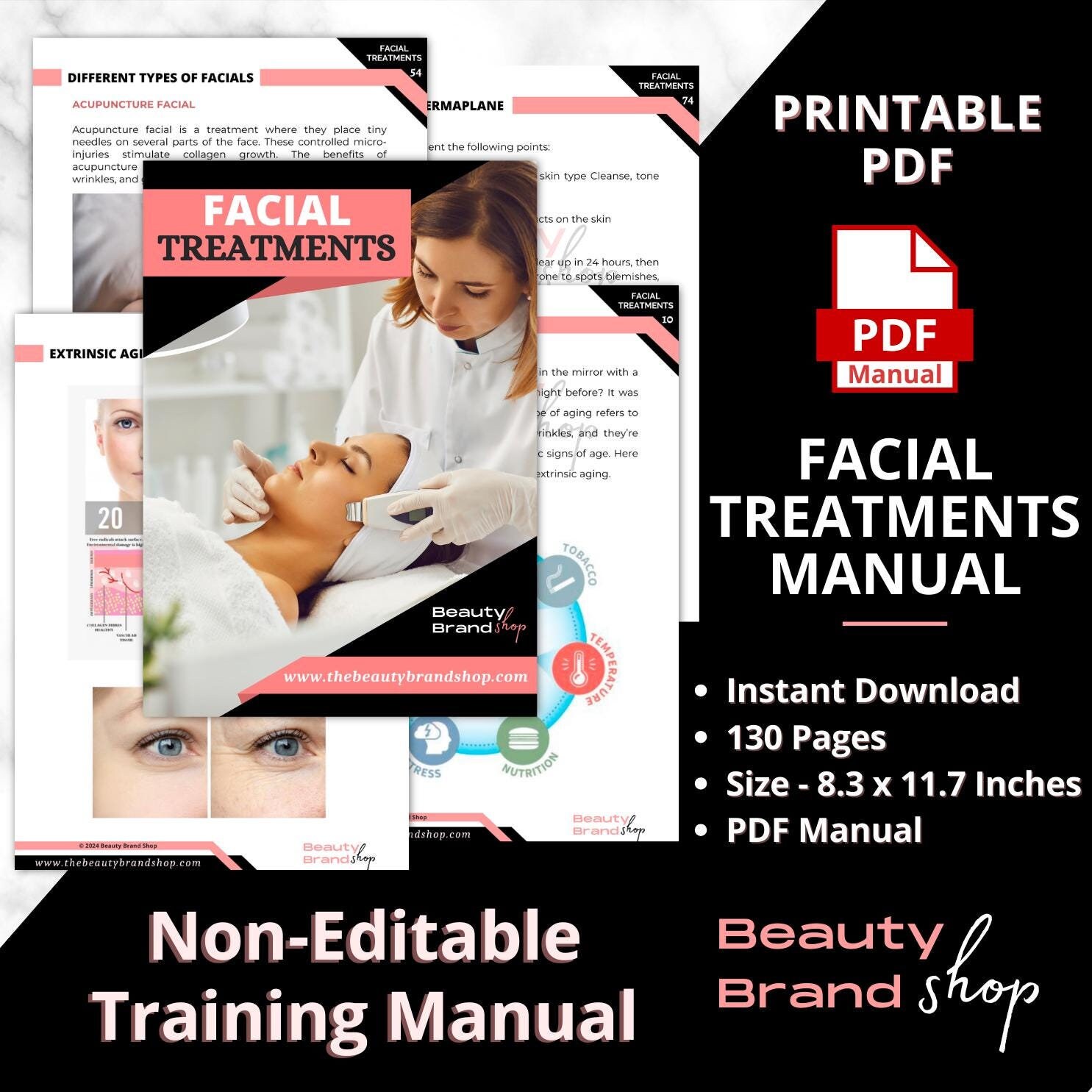 Facial Treatments Manual, Facial Skin Treatments Training Manual Guides ...