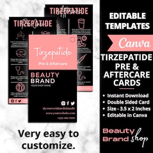 Cartes de pré-soins et de soins ultérieurs au tirzepa-tide, cartes de soins pour injections de perte de poids, injections de tirzepa-tide composé, cartes de soins pour injections de perte de graisse