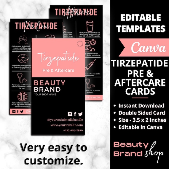 care credit tirzepatide Tirzepa-tide Pre-care & Aftercare Cards, Weight Loss Injection Care Cards,  Compounded Tirzepa-tide Injection, Fat Loss Injection Care Cards