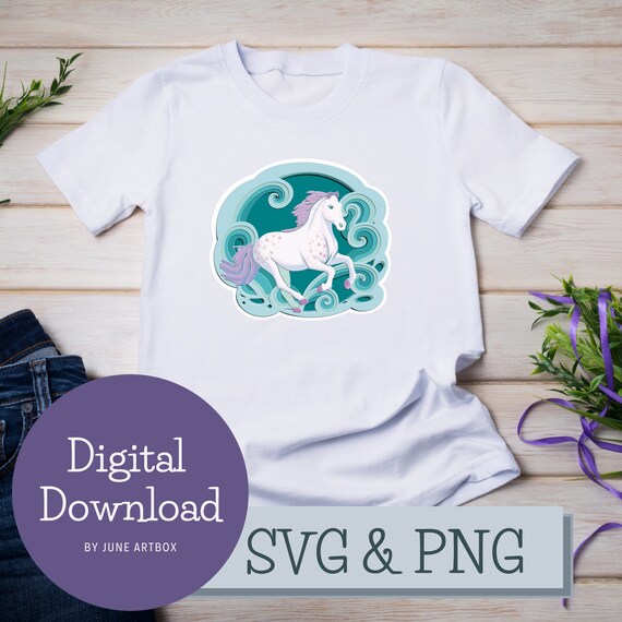 Galloping Horse SVG Ang PNG Cut File for Cricut and Etsy