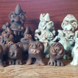 Clay monster chess pieces