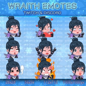 Apex Legends wraith emotes/ Apex Legends wraith cute/ Apex Legends wraith chibi/ emotes twitch/ emotes chibi/ emotes bundle