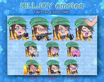 valorant killjoy emotes/ valorant killjoy cute/ valorant killjoy chibi/ emotes twitch/ emotes chibi/ emotes bundle