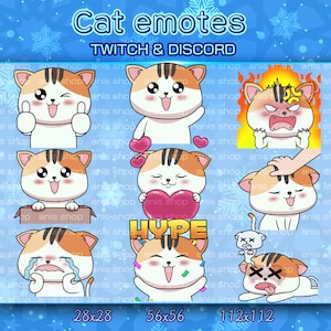 Cat Emotes/ Cat  Chibi/ Emotes Discord/ Emotes Twitch/  Emotes
