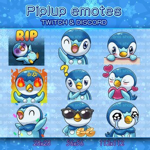 piplup Emotes/ piplupChibi/ Emotes Discord/ Emotes Twitch/emotes bundle