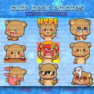 Bear Emotes/ Bear Chibi/ Emotes Discord/ Emotes Twitch/ Christmas Emotes
