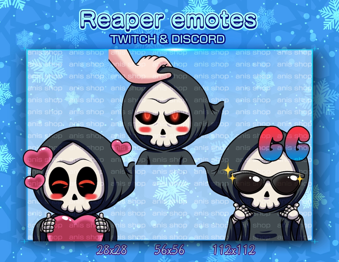 Grim Reaper Emotes/ Grim Reaper Chibi/ Emotes Discord/ Emotes Twitch