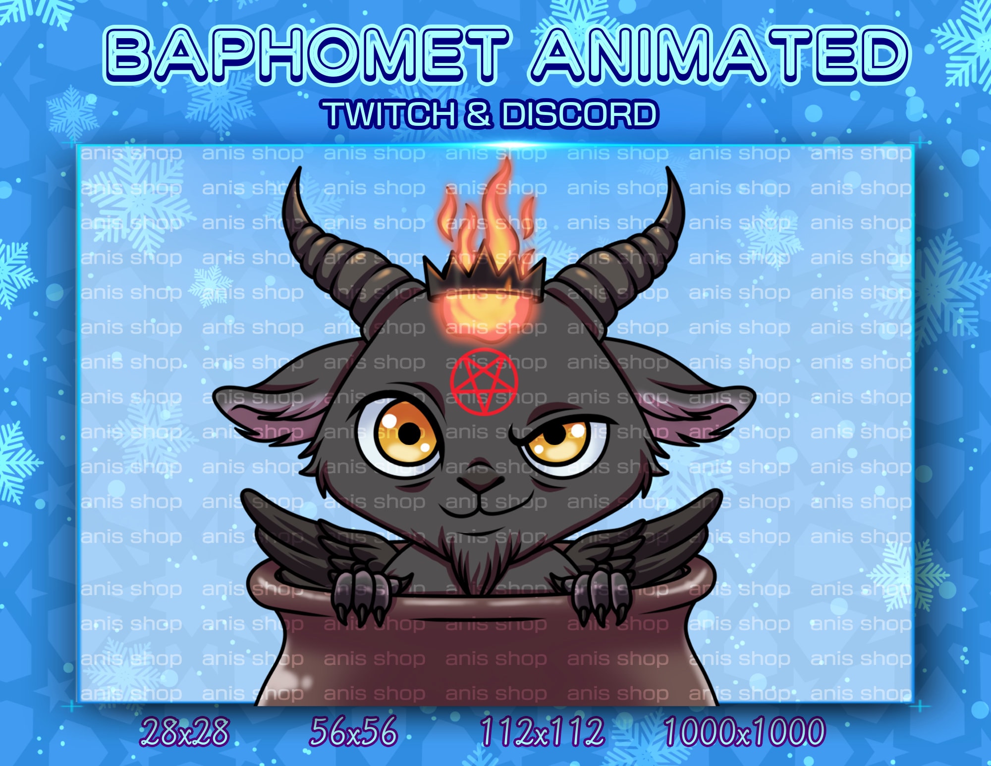 Animated baphomed lurk Emotes/ baphomed Chibi/ Emotes Discord/ Emotes Twitch/ Skull emotes