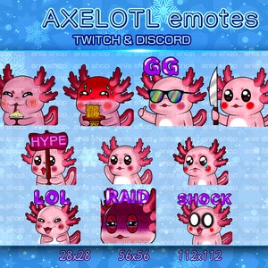 axelotl Emotes/ axelotl  Chibi/ Emotes Discord/ Emotes Twitch/  Emotes