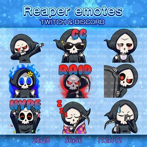 Grim Reaper Emotes/ Grim Reaper Chibi/ Emotes Discord/ Emotes Twitch