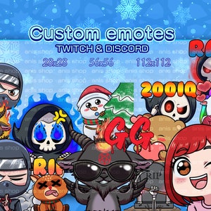 Custom Emotes/ Emotes twitch/ Emotes bundle/ Create emotes/ Emotes discord/Emotes chibi
