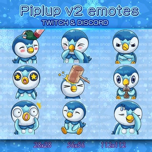 piplup Emotes/ piplupChibi/ Emotes Discord/ Emotes Twitch/emotes bundle