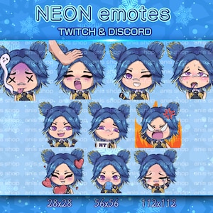 valorant neon emotes/ valorant neon cute/ valorant neon chibi/ emotes twitch/ emotes chibi/ emotes bundle
