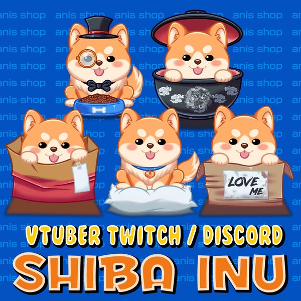 Live2d Vtuber Shiba Inu / Vtuber Discord/ Vtuber Twitch/ Vtuber Model for Commercial multiple colors Ready to Use Live2D Full Body