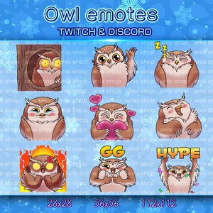 owl Emotes/ owl  Chibi/ Emotes Discord/ Emotes Twitch/  Emotes